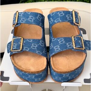 Denim Platform Sandals